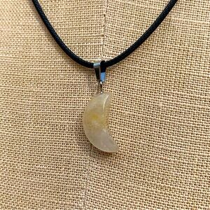 Handmade Genuine Stone Moon Amulet Necklace